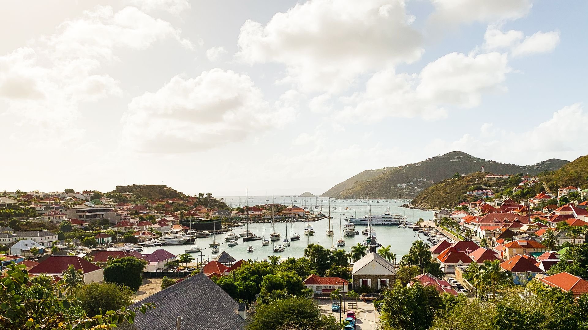 Yachts in Gustavia harbour, St Barthelemy