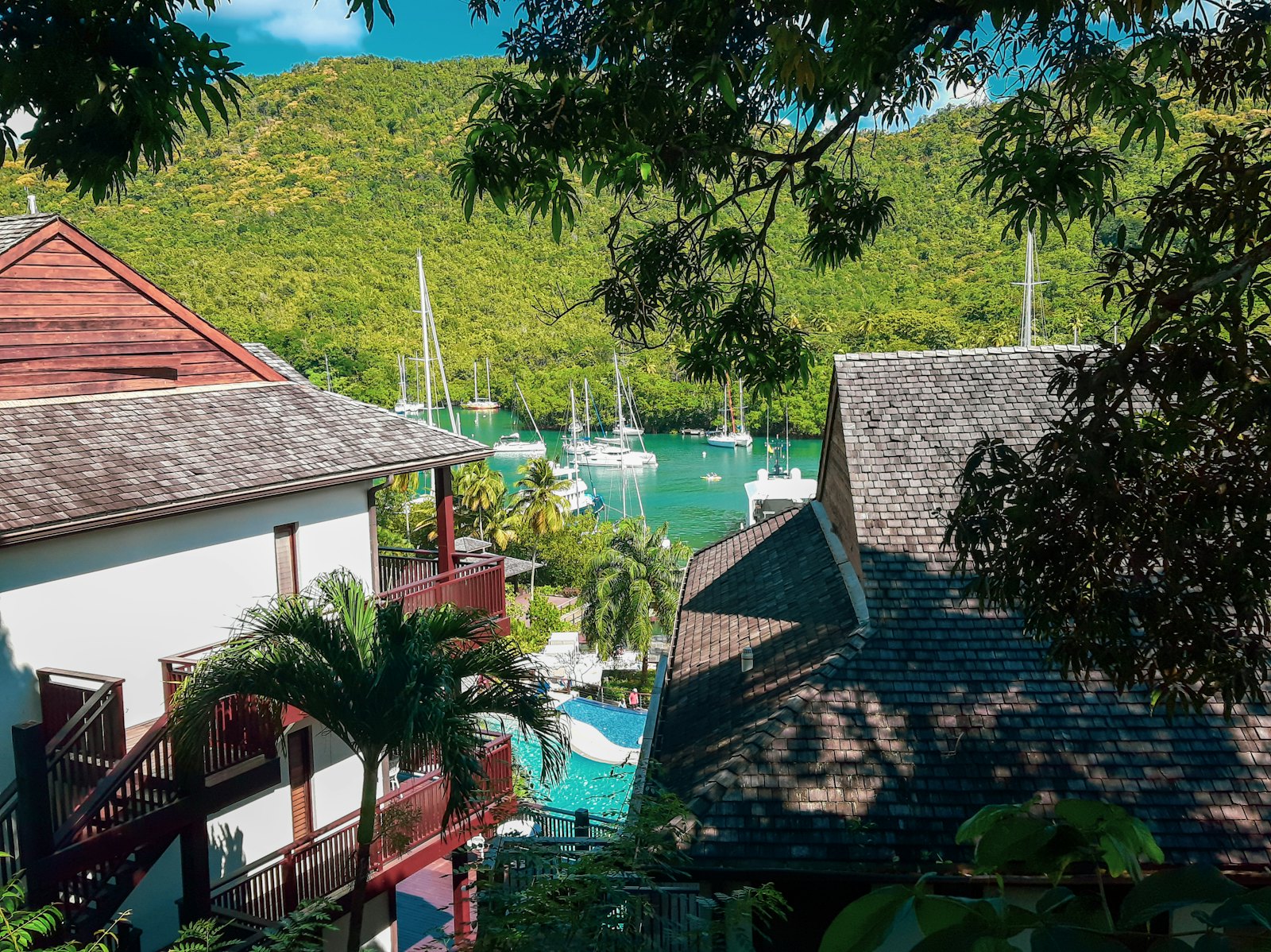 Hillside villa and pool overlooking Marigot Bay, Saint Lucia