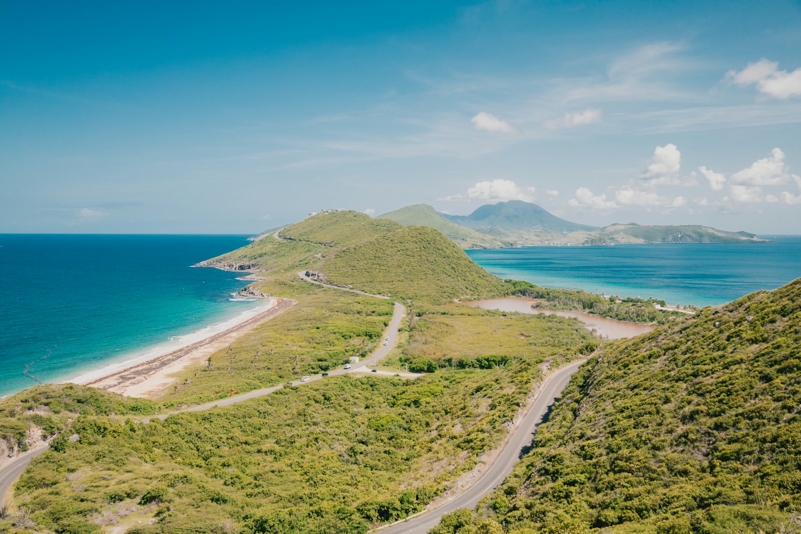 The Southeast Peninsula of St Kitts, with Nevis in the distance