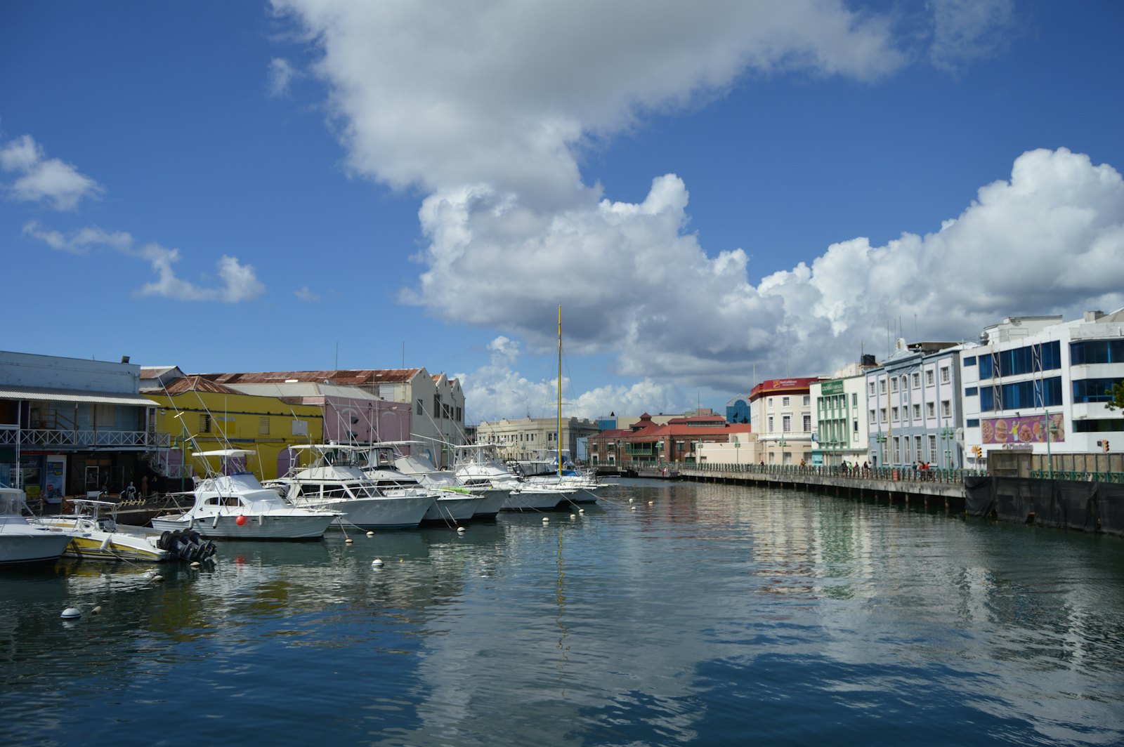The Careenage waterfront in Bridgetown, Barbados
