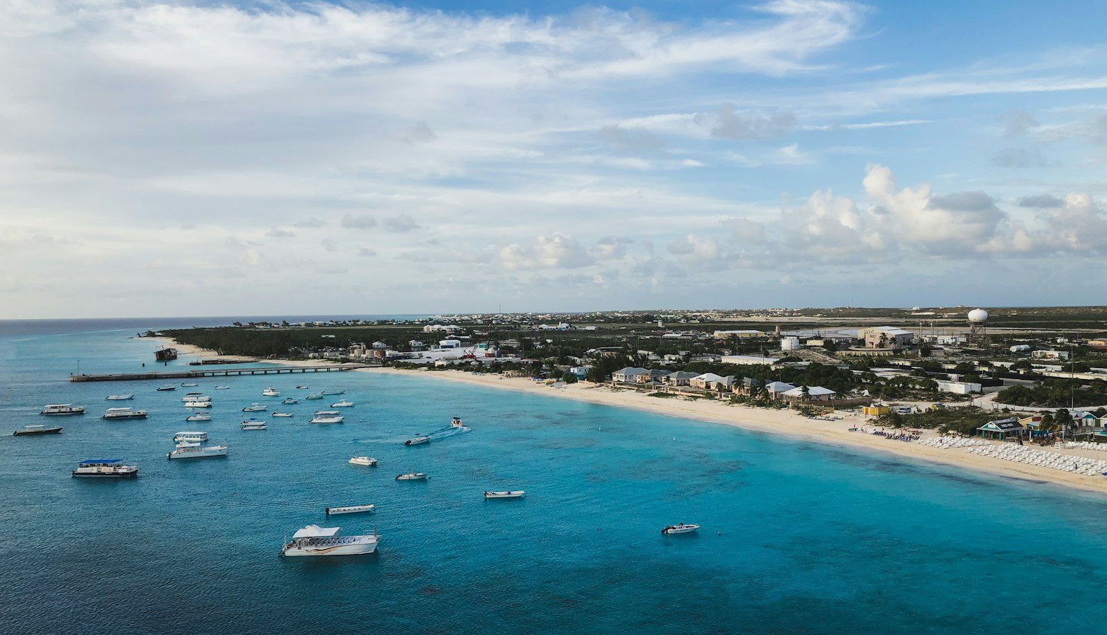 Coastline of Grand Turk, Turks and Caicos, seen from above