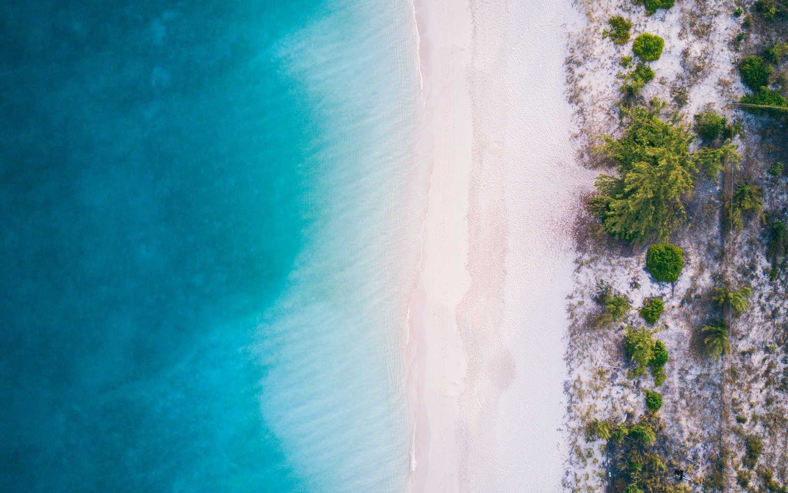 Aerial view of Grace Bay beach, Providenciales, Turks and Caicos